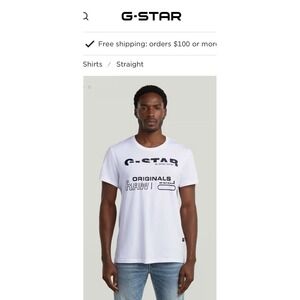 New MEN'S G-STAR White T-Shirt White XS